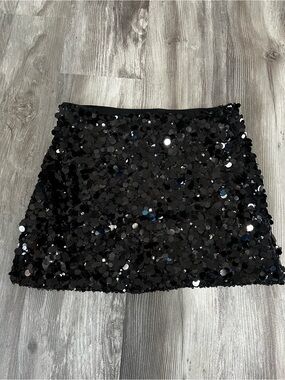 Abercrombie & Fitch Black Sequin Mini Skort